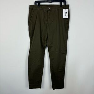 Zyia Mens Olive Dress Chino 33" Trousers Pants Career Professional